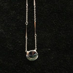 Sarah Coventry Silver Tone Black Glass Necklace